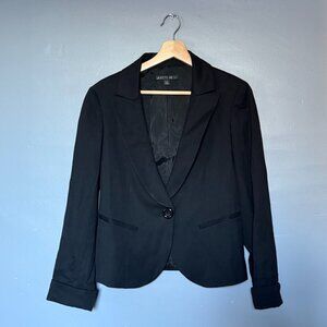 Lafayette 148 Black Wool Blazer with Single Button